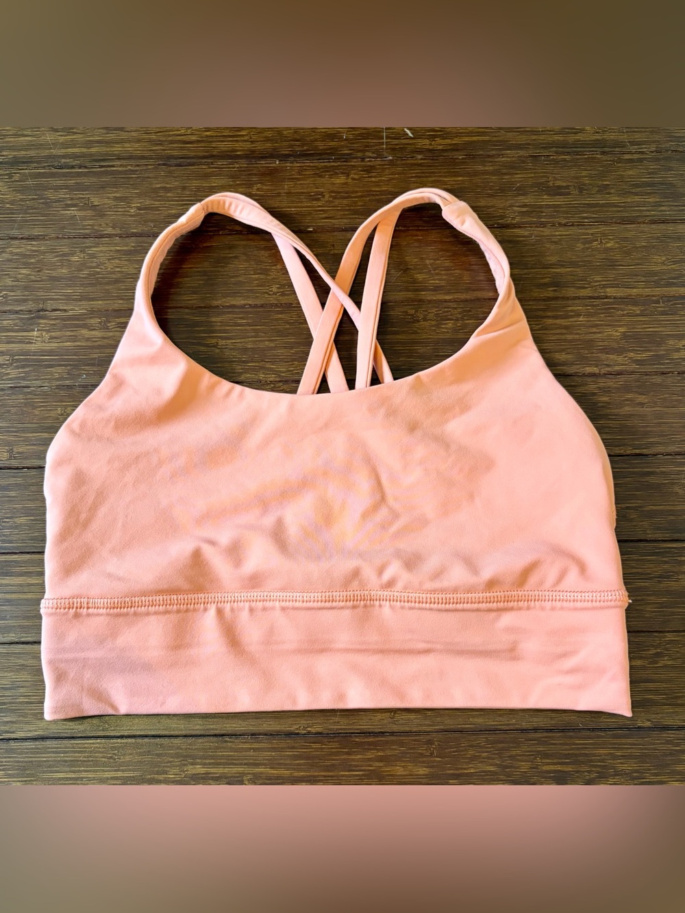 Lululemon Energy Longline Bra Medium Support Size 6 Small Sunny Coral Pink Gym